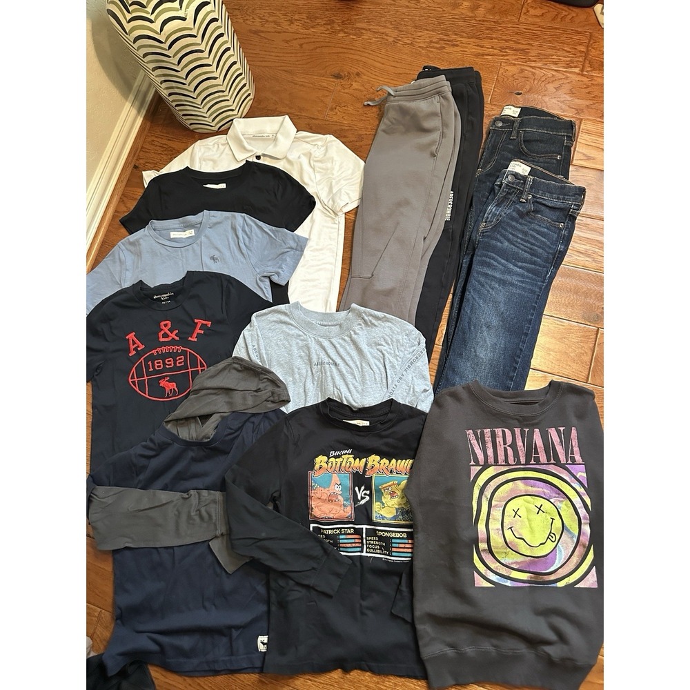 Abercrombie Kids Size 11 12 13 14 Boys Lot 12 Pcs Nirvana Sweatshirt Pants Jeans